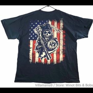 Sons of Anarchy 2XL SOA Skull Reaper USA T-Shirt